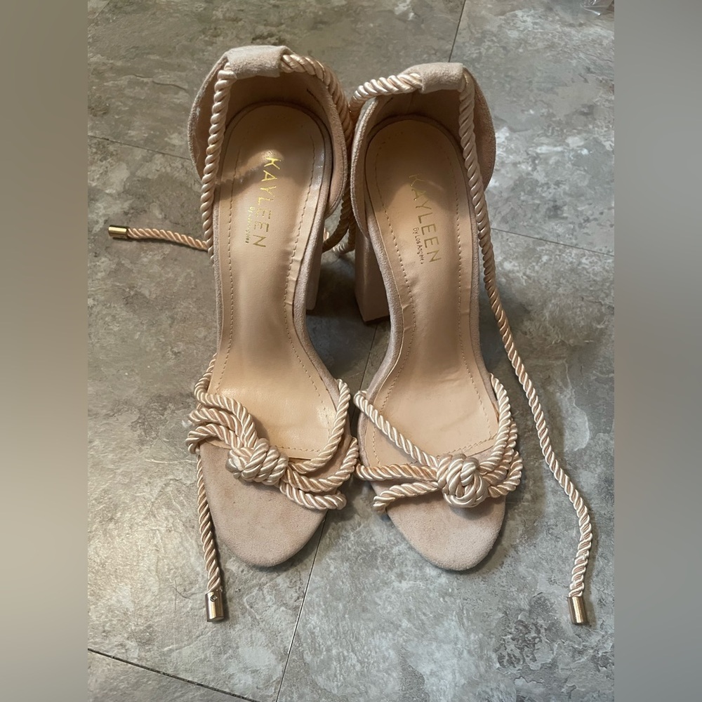 Rope Suede Block Heels